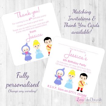Cinderella & Fairy Godmother Party  Invitations & Thank You Cards