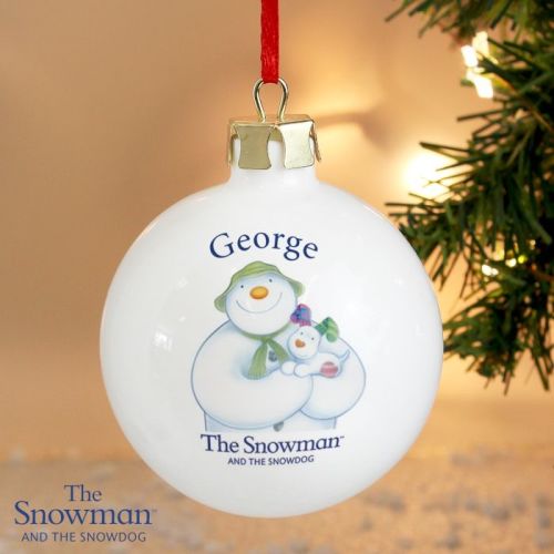 The Snowman and The Snowdog Ceramic Bauble Decoration