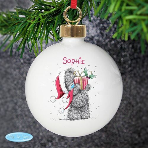 Me To You Christmas Present Ceramic Bauble