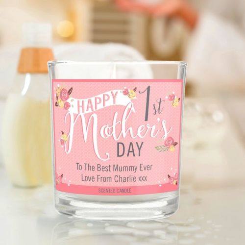 Floral Bouquet 1st Mother's Day Scented Jar Candle
