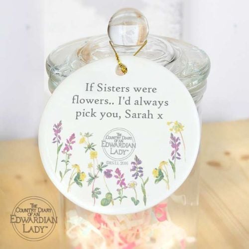 Country Diary Wild Flowers Round Ceramic Decoration