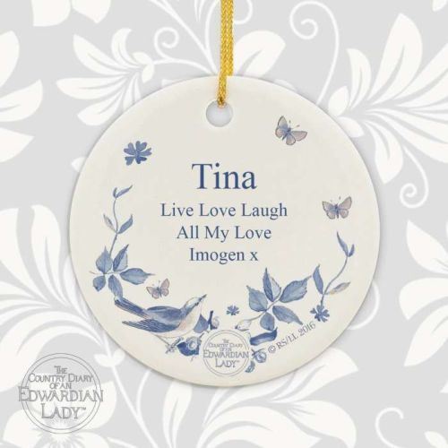 Country Diary Blue Blossom Round Ceramic Decoration
