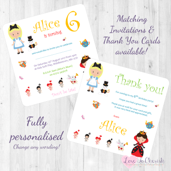 Alice's Adventures in Wonderland Fairytale Invitations & Thank You Cards