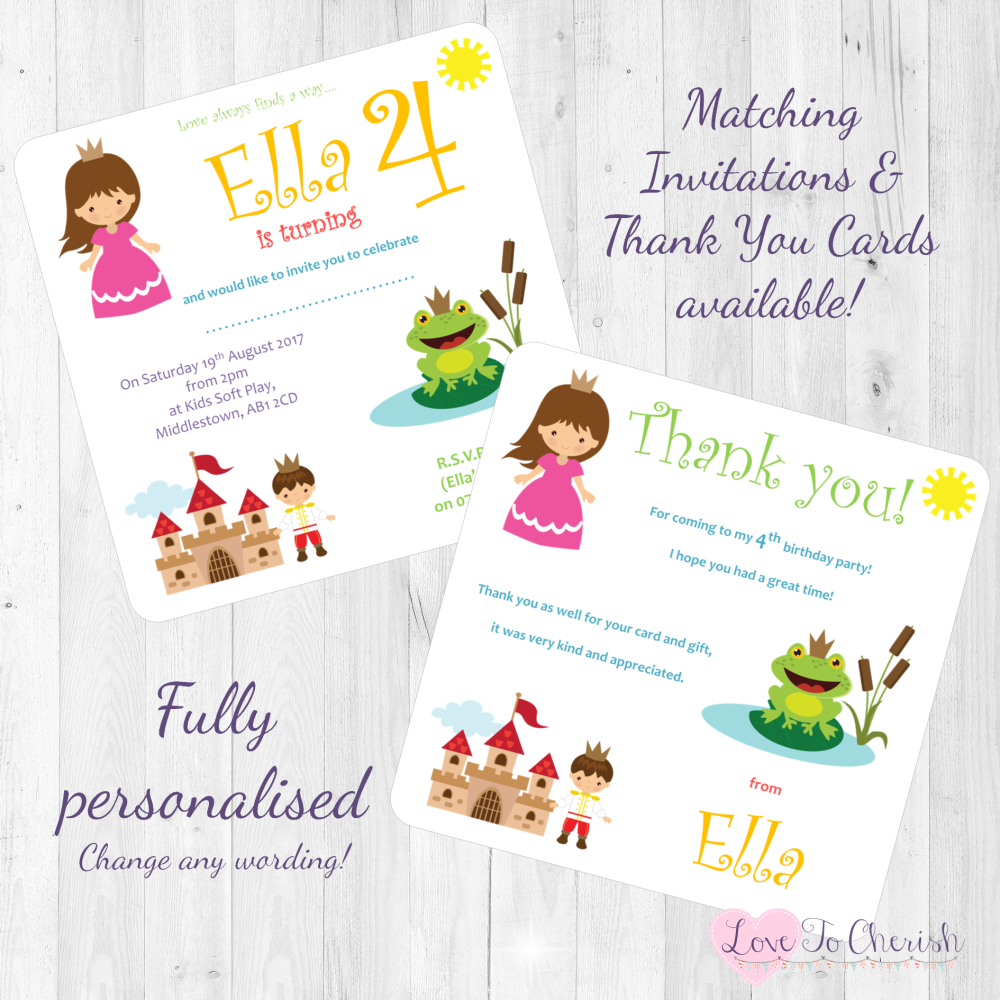 <!-- 016 -->The Frog Prince Fairytale Invites & Thank You Cards