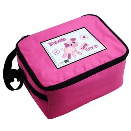 Cotton Zoo Organdie the Piglet Personalised Pink Lunch Bag