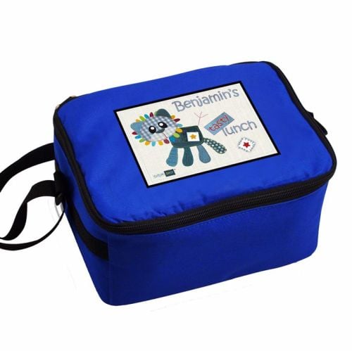 Cotton Zoo Denim The Lion Personalised Blue Lunch Bag