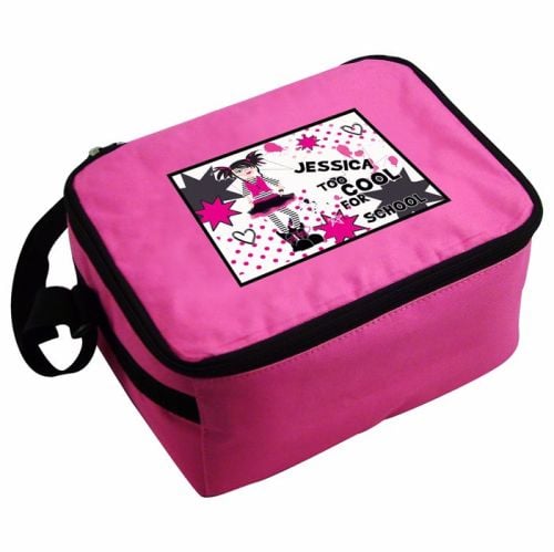Tool Cool Girl's Personalised Pink Lunch Bag