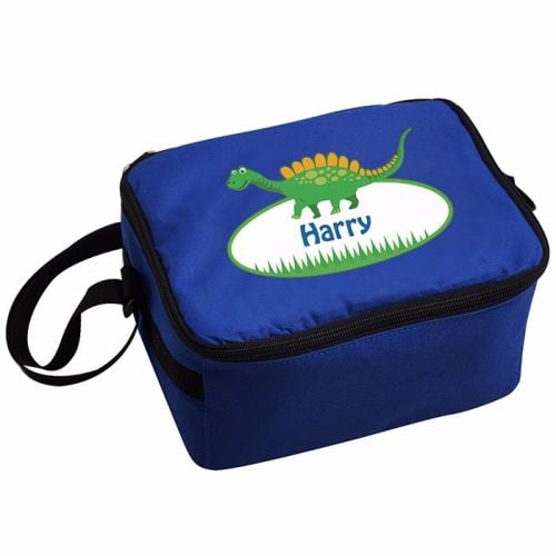 Dinosaur Boy's Personalised Blue Lunch Bag