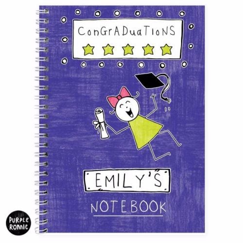 Purple Ronnie Female Graduation A5 Notebook