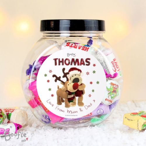 Boofle Reindeer Christmas Personalised Sweet Jar