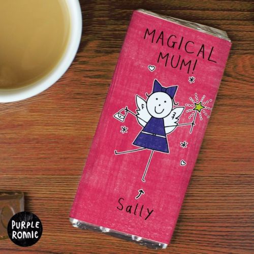 Purple Ronnie Fairy Christmas Personalised Chocolate Bar
