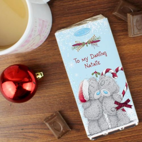 Me To You Couple Christmas Personalised Chocolate Bar