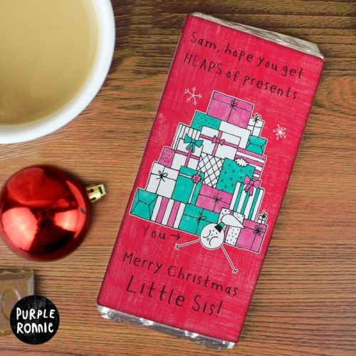 Purple Ronnie Presents Christmas Personalised Chocolate Bar