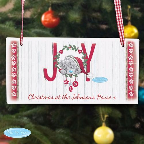 Me To You JOY Christmas Personalised Wooden Sign
