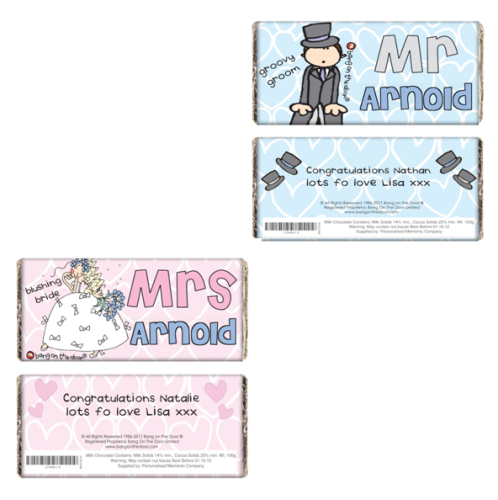 Bang On The Door Personalised Mr or Mrs Milk Chocolate Bar