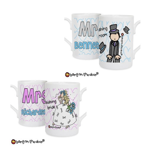 Bang On The Door Personalised Mr or Mrs Slim Mug