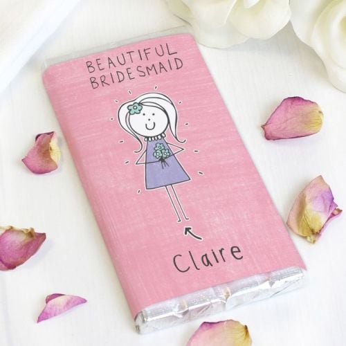 Purple Ronnie Personalised Female Wedding Milk Chocolate Bar