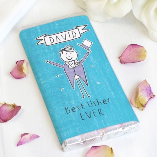 Purple Ronnie Personalised Male Wedding Milk Chocolate Bar