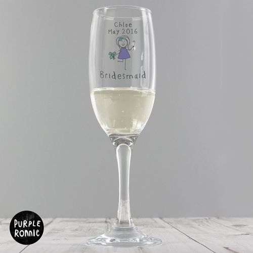 Purple Ronnie Personalised Female Wedding Flute