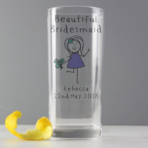 Purple Ronnie Personalised Female Wedding Hi Ball Glass