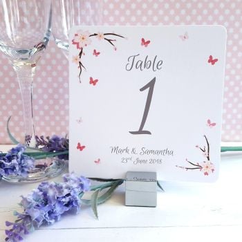 Cherry Blossom & Butterflies Table Numbers or Names