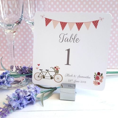 Vintage Tandem Bike/Bicycle Shabby Chic Table Numbers or Names