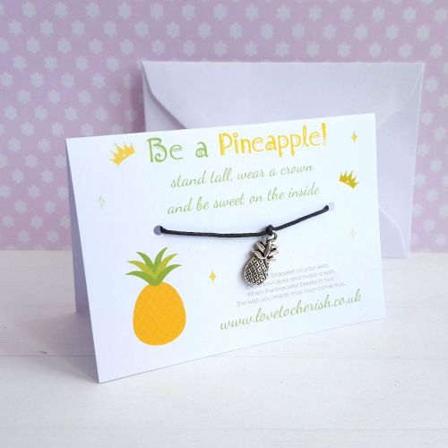 Be A Pineapple Stand Tall Wear A Crown Friendship / Wish Bracelet