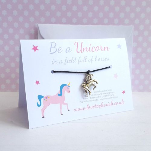 Be A Unicorn In A Field Of Horses Friendship / Wish Bracelet
