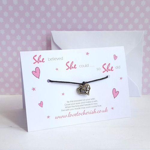 She Believed She Could So She Did Friendship / Wish Bracelet
