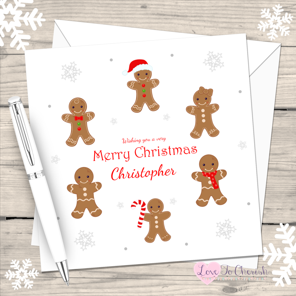Gingerbread Boys & Girls Handmade Christmas Card
