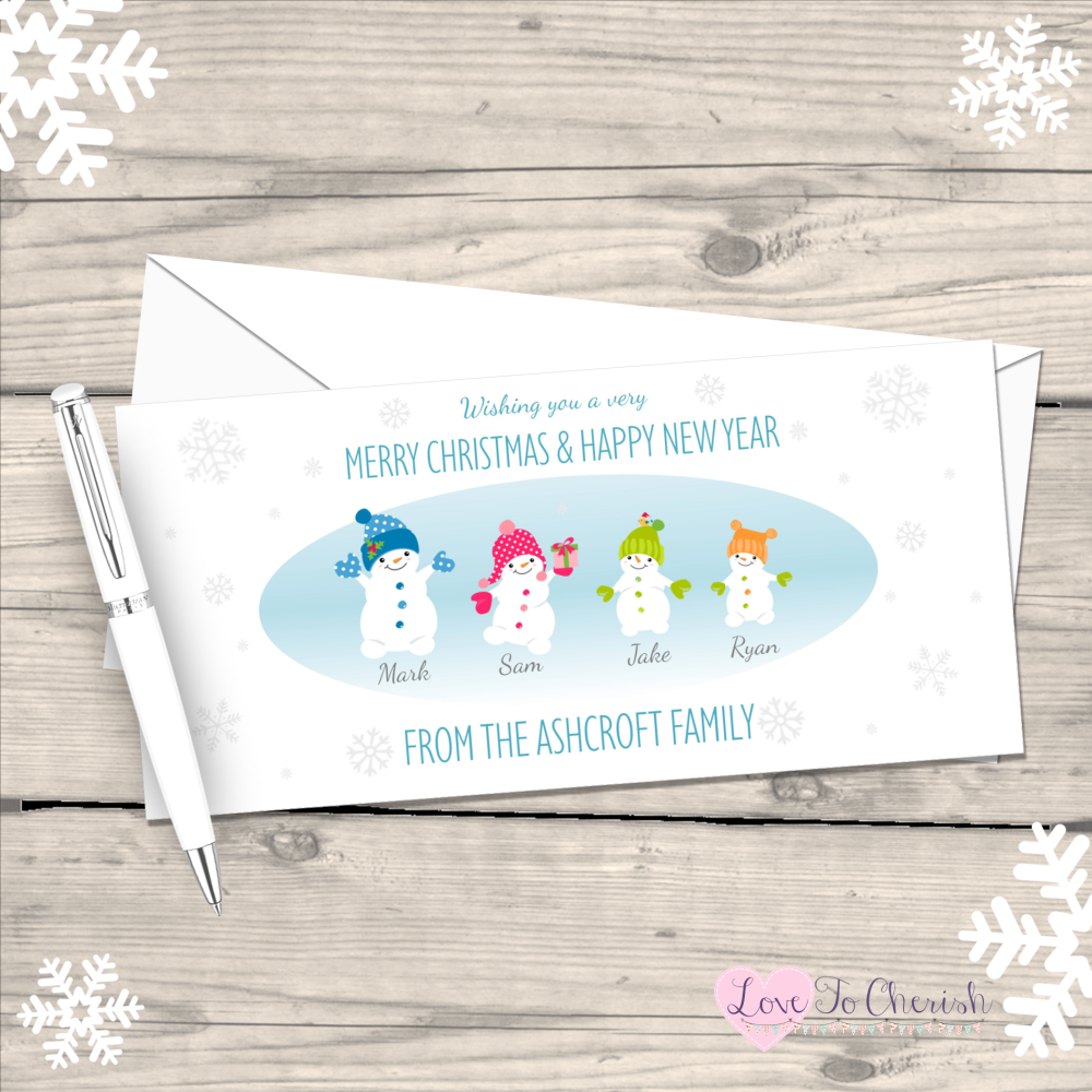 </007>Snowboys and Snowgirls Personalised Family  Christmas Cards