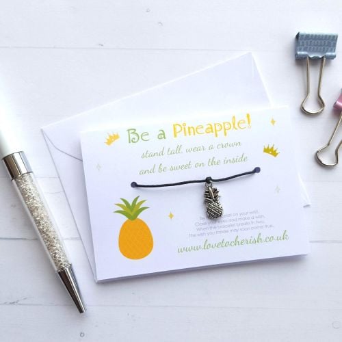 Be A Pineapple Stand Tall Wear A Crown - Friendship / Wish Bracelet