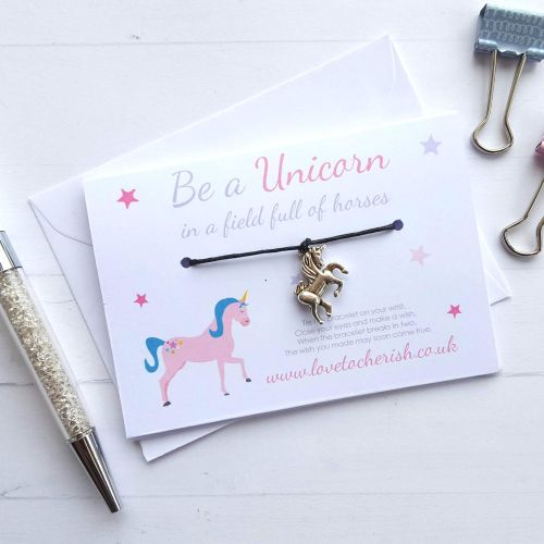 Be A Unicorn In A Field Of Horses - Friendship / Wish Bracelet