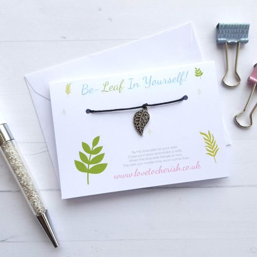Be-Leaf (Believe) In Yourself - Friendship / Wish Bracelet