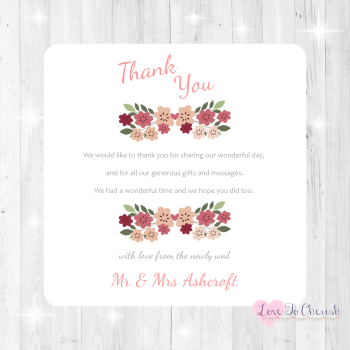 Vintage Floral/Shabby Chic Flowers Wedding Thank You Cards