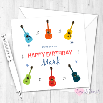 Guitars & Music Personalised Birthday Card