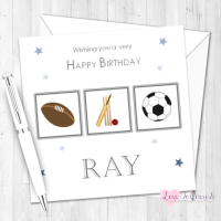 Sports Mad Personalised Birthday Card