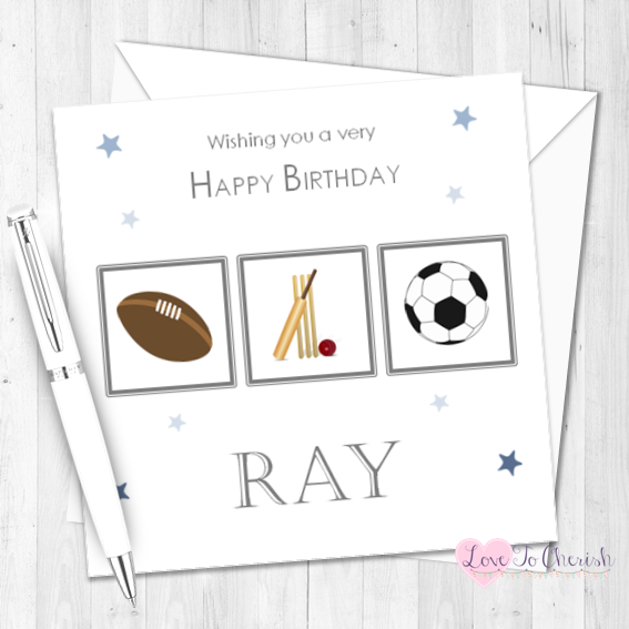 Sports Mad Personalised Birthday Card | Love To Cherish