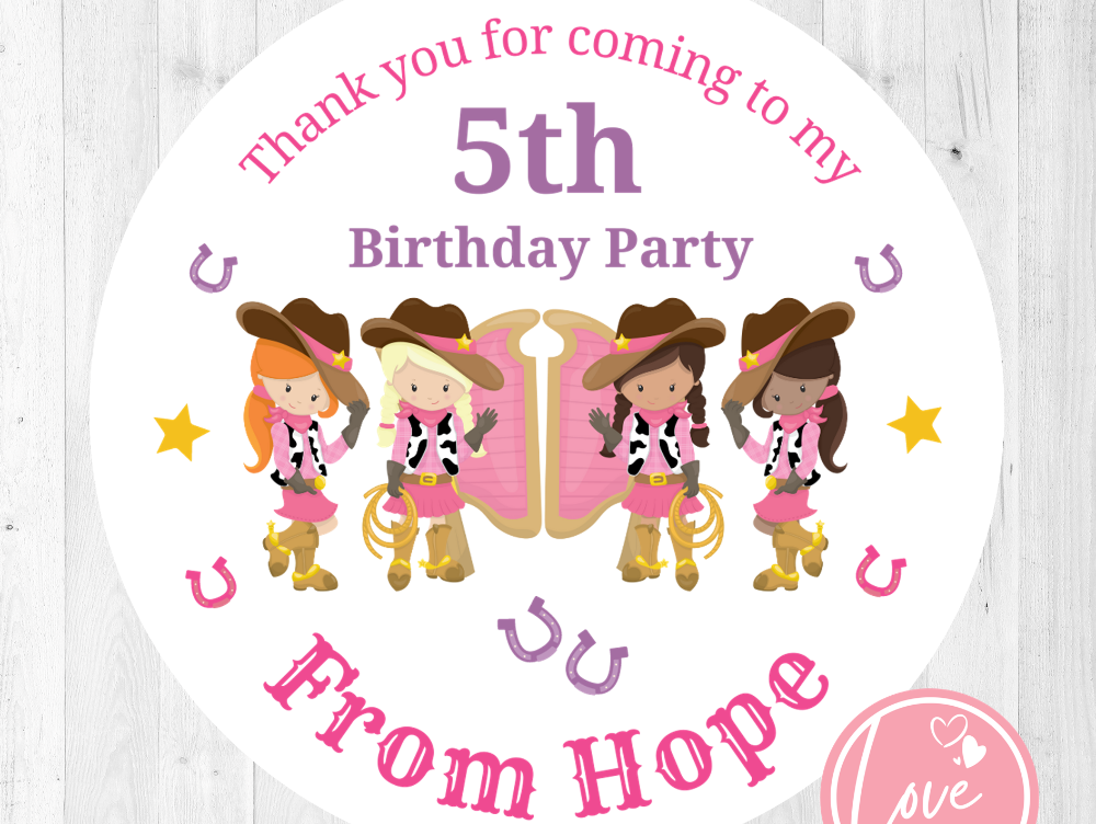 <!-- 007 -->Girl's Birthday Party Stickers