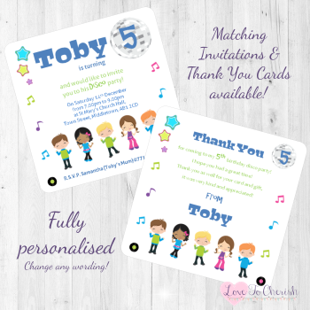 Disco Party Invitations & Thank You Cards