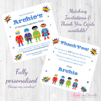 Superhero Party Invitations & Thank You Cards