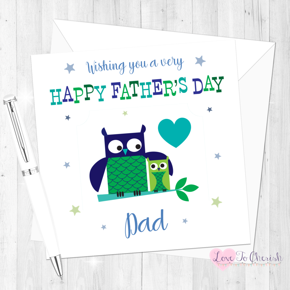 Cute Owls Personalised Father's Day Card