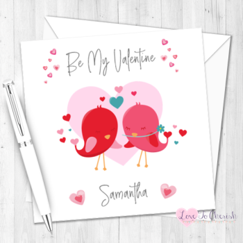 Love Birds Personalised Valentine's Day Card