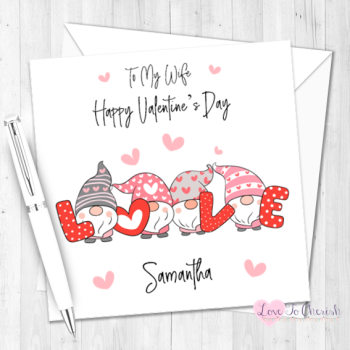 Love Gnomes Personalised Valentine's Day Card