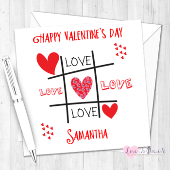 Love Tic-Tac-Toe Personalised Valentine's Day Card