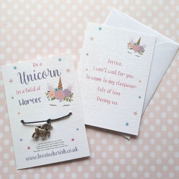 Be A Unicorn Wish Bracelet with Personalised Message Card Option