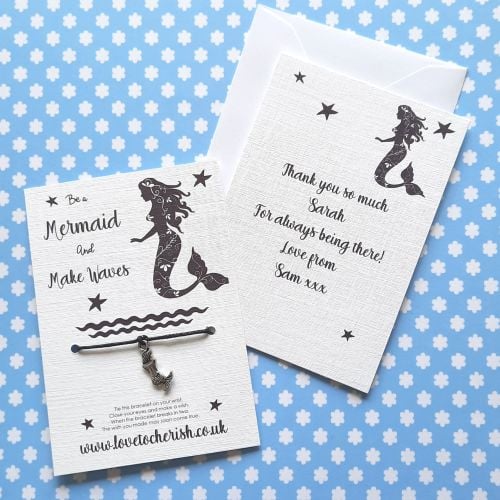Be A Mermaid Wish Bracelet with Personalised Message Card Option