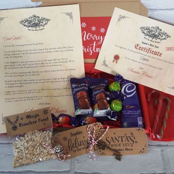 Christmas Deluxe Treat Box - Personalised Santa Letter & Nice List Certificate - Letterbox Gift