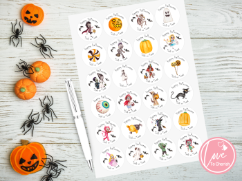 Trick or Treat Characters Halloween Stickers
