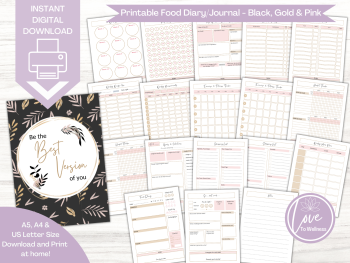 Be The Best Version Of You 12 week Personalised Food Diary - DIGITAL DOWNLOAD